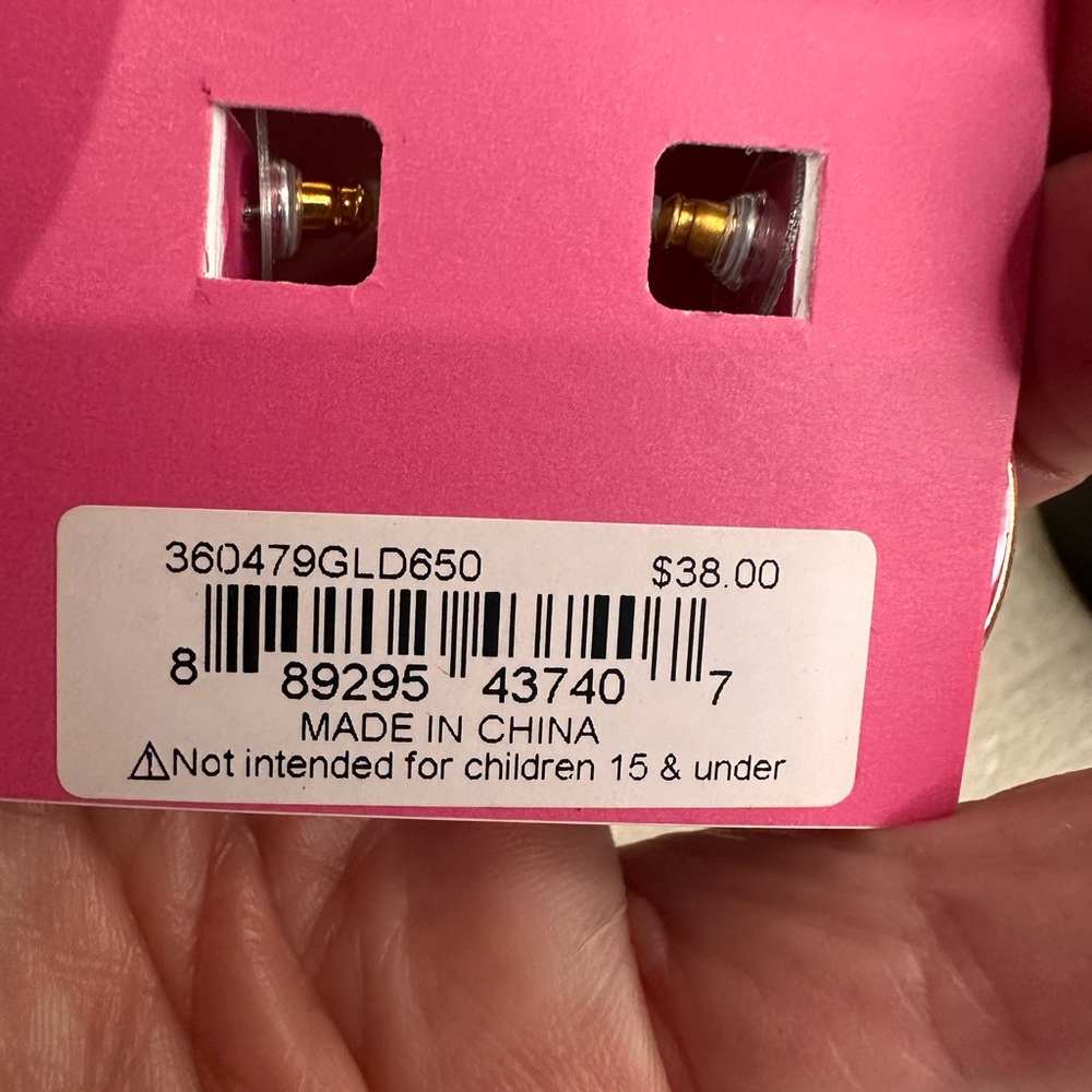 Betsey Johnson Pink and Blue Earrings Vibrant Hoops and Studs - Picture 2 of 3